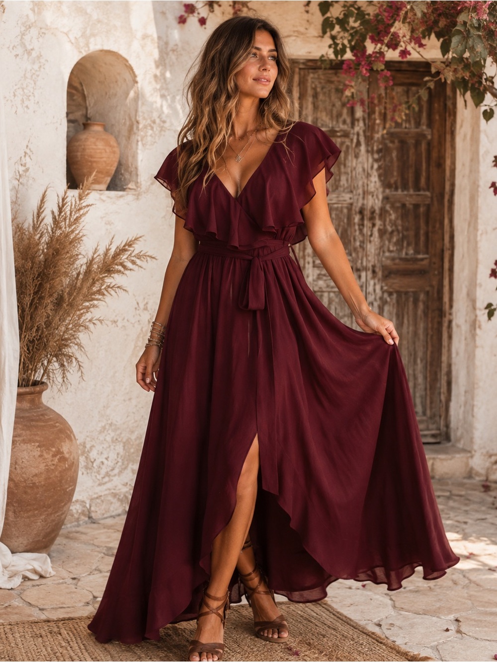 Baltic Born Katya Ruffle Maxi Dress